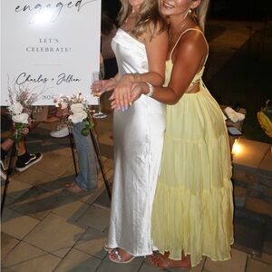 Yellow open back maxi dress